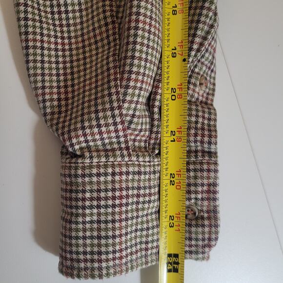 Vintage Lands' End Kids Button Down Shirt 14-14 Husky Brown Check Long Sleeve - Picture 11 of 11